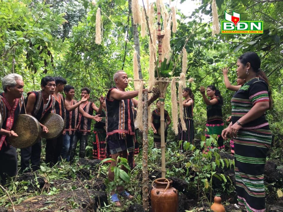 Lễ cúng rào bon trồng cây của người M’nông ở xã Nâm Nung
